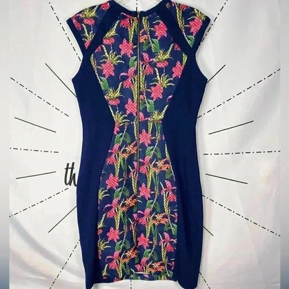 Pink Martini Pink Blue & Green Floral Sheath Dress - Picture 6 of 8